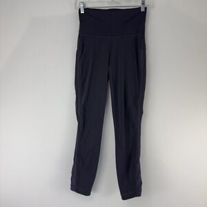 Lululemon Women's High Rise Black Leggings Size‎ 6 Mesh Detail